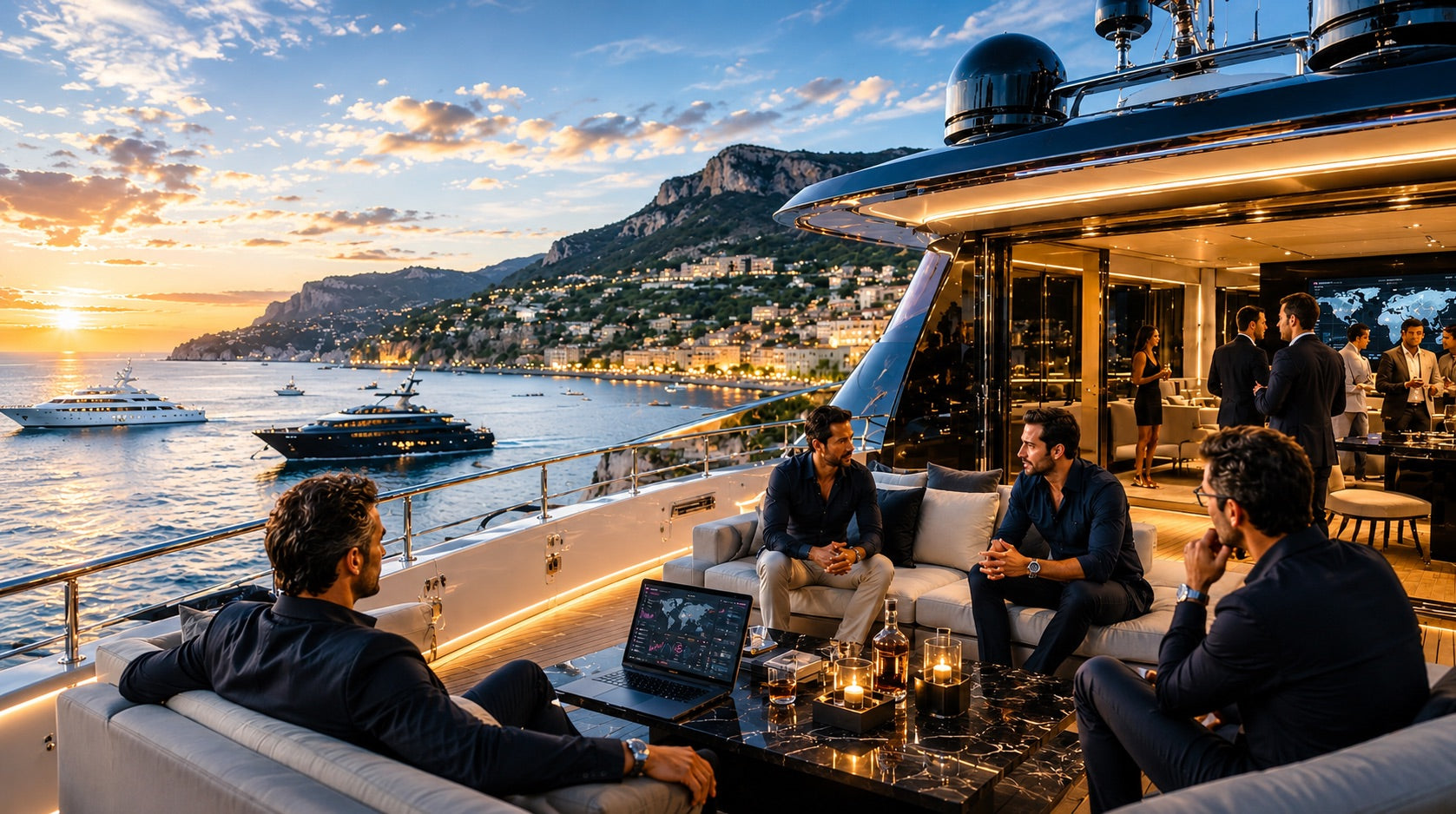 The team · Yacht deck Monaco